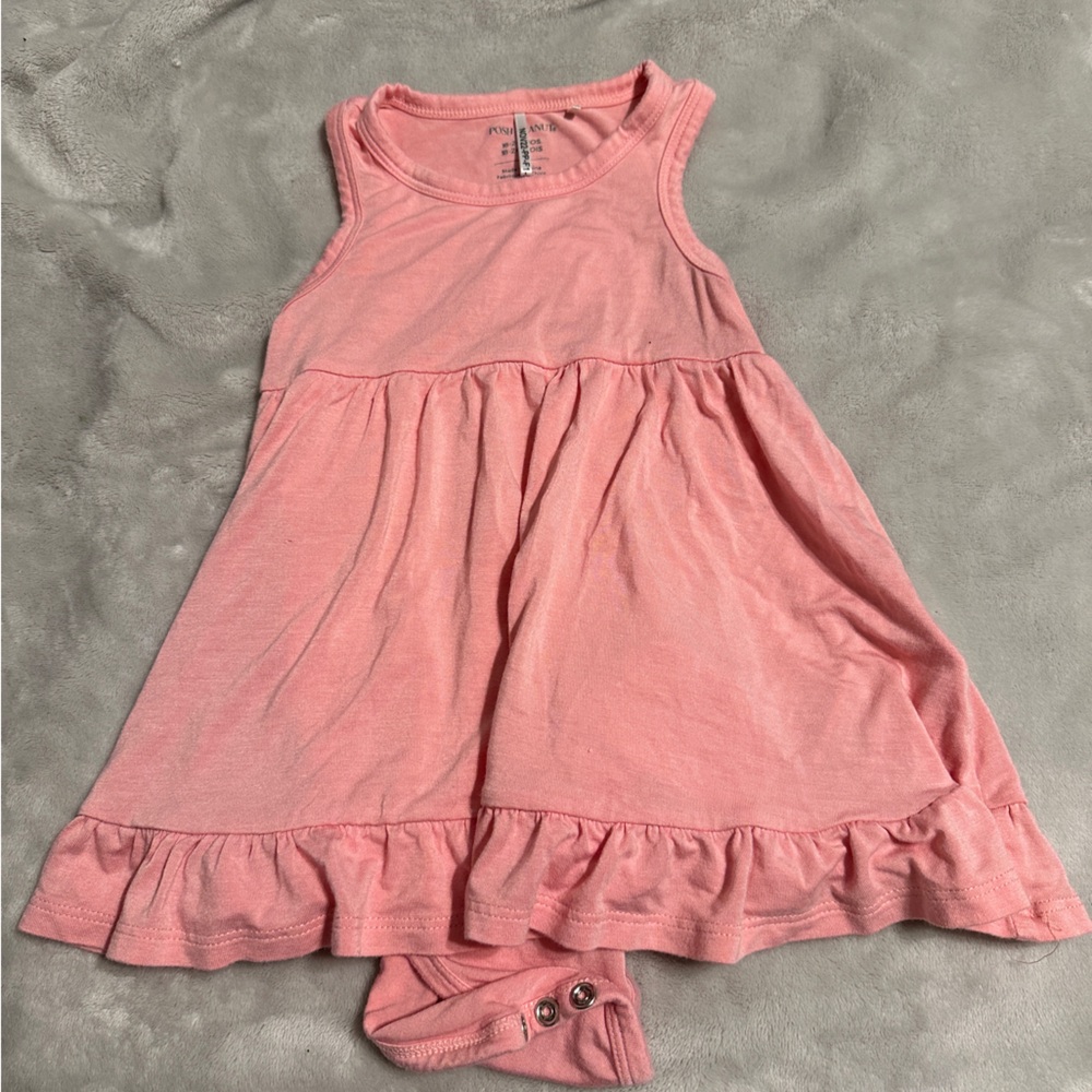 Racerback Ruffled Bodysuit Dress pink size 18-24 MONTHS like new